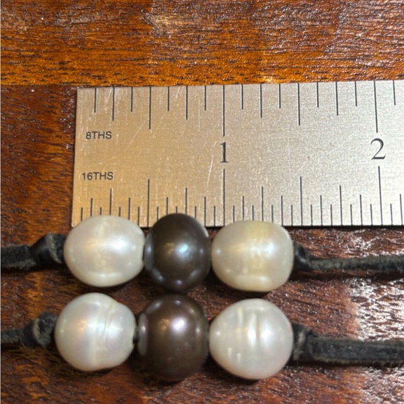 Rae Ramsey Pearl  (84-1/2” pearls) and Leather 72” Necklace. RODEO - Picture 4 of 4